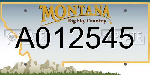 A012545 Montana License Plate