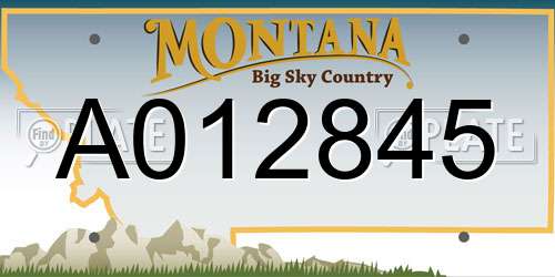 A012845 Montana License Plate