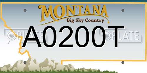 A0200T Montana License Plate