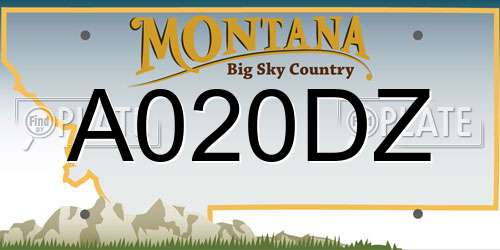A020DZ Montana License Plate