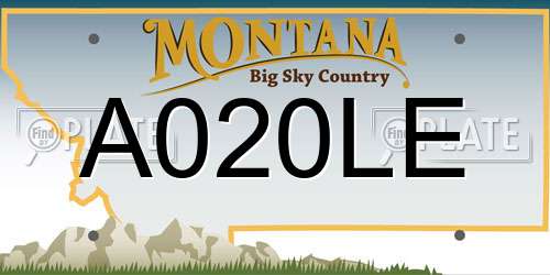 A020LE Montana License Plate