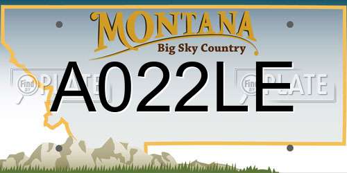 A022LE Montana License Plate