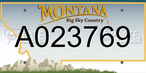 A023769 Montana License Plate