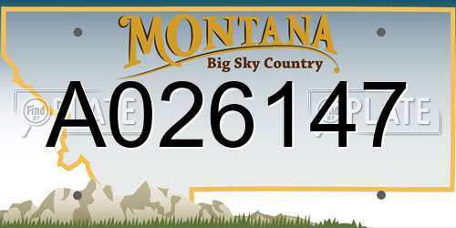 A026147 Montana License Plate