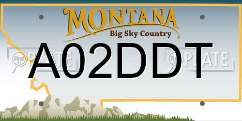 A02DDT Montana License Plate