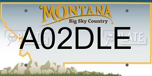 A02DLE Montana License Plate