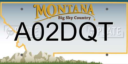 A02DQT Montana License Plate