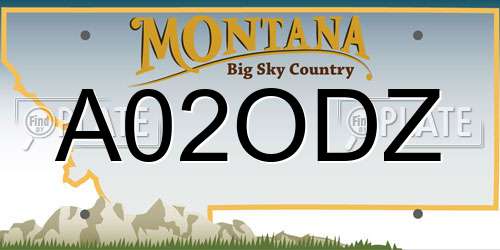 A02ODZ Montana License Plate