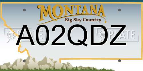 A02QDZ Montana License Plate