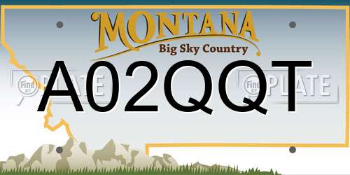 A02QQT Montana License Plate