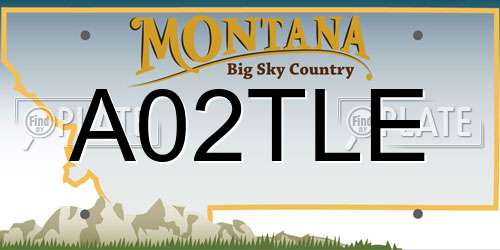 A02TLE Montana License Plate