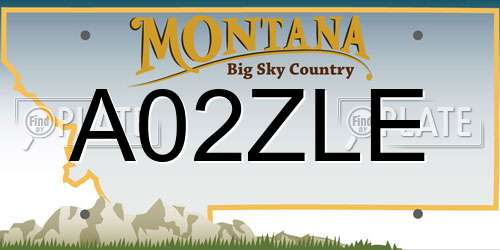 A02ZLE Montana License Plate