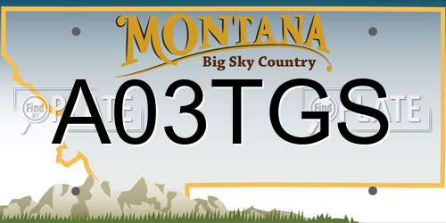 A03TGS Montana License Plate