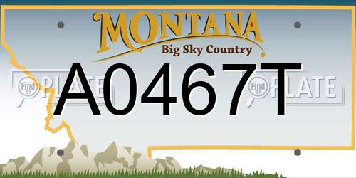 A0467T Montana License Plate