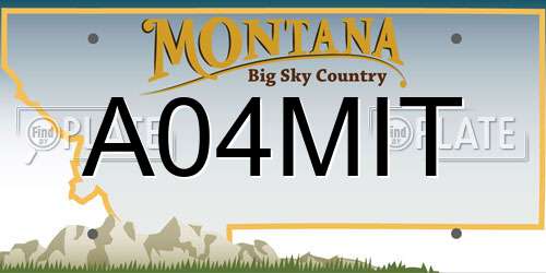 A04MIT Montana License Plate