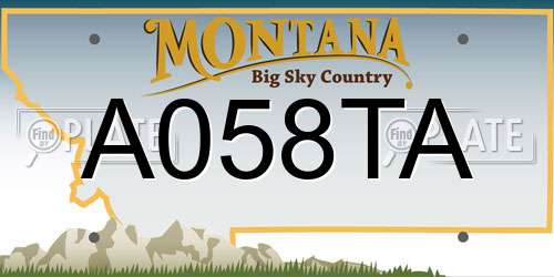 A058TA Montana License Plate