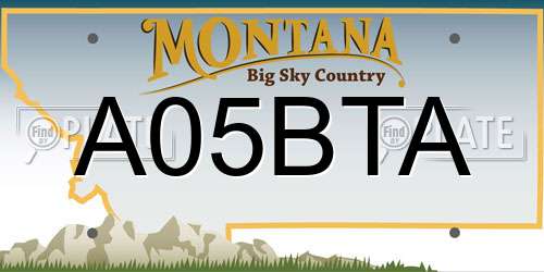 A05BTA Montana License Plate