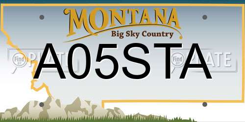 A05STA Montana License Plate