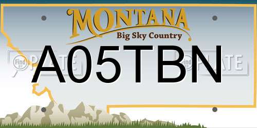 A05TBN Montana License Plate