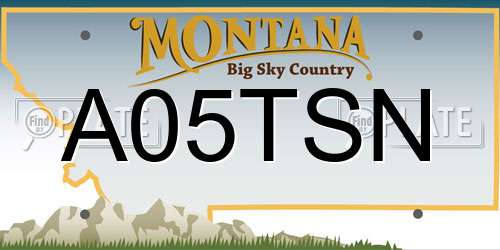 A05TSN Montana License Plate