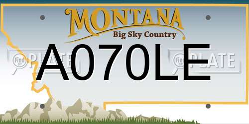 A070LE Montana License Plate