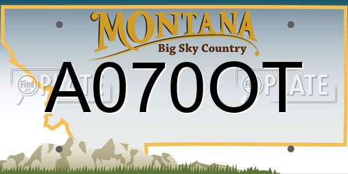 A070OT Montana License Plate