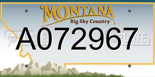 A072967 Montana License Plate