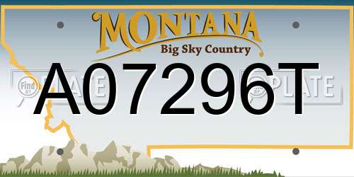 A07296T Montana License Plate