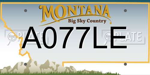 A077LE Montana License Plate