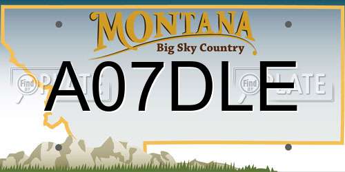 A07DLE Montana License Plate