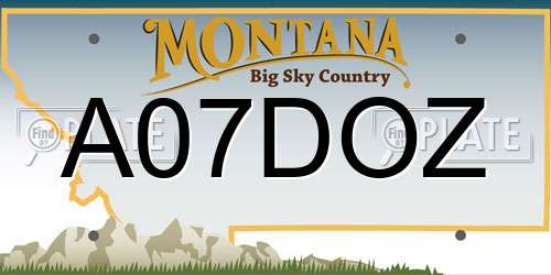 A07DOZ Montana License Plate