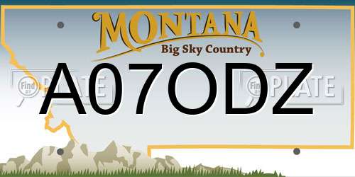 A07ODZ Montana License Plate