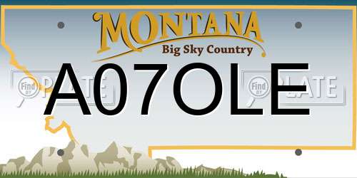 A07OLE Montana License Plate