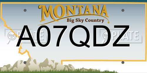 A07QDZ Montana License Plate