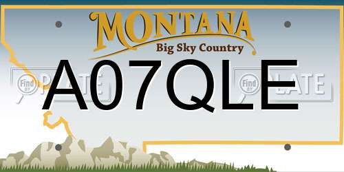 A07QLE Montana License Plate