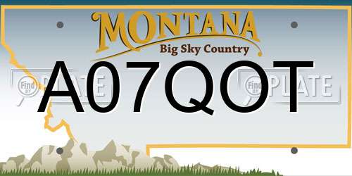 A07QOT Montana License Plate