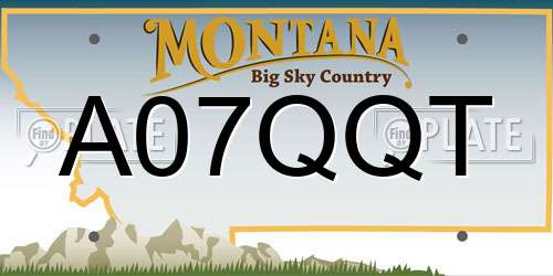 A07QQT Montana License Plate