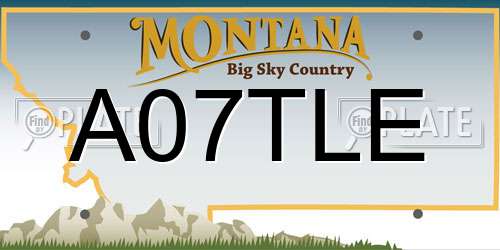 A07TLE Montana License Plate