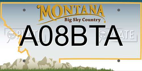 A08BTA Montana License Plate