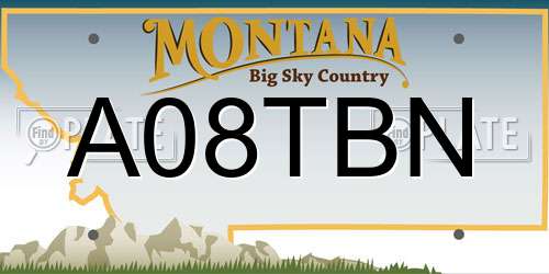 A08TBN Montana License Plate