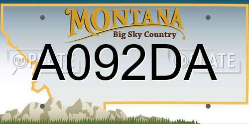A092DA Montana License Plate