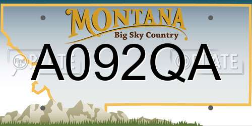 A092QA Montana License Plate