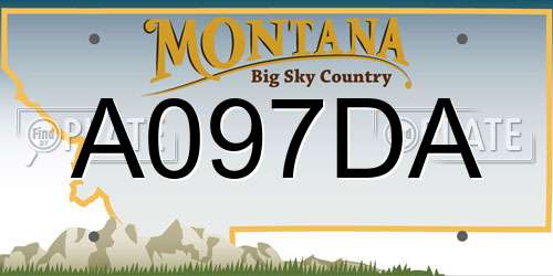 A097DA Montana License Plate