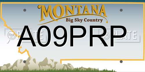 A09PRP Montana License Plate