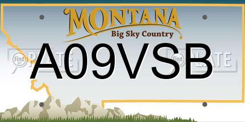 A09VSB Montana License Plate