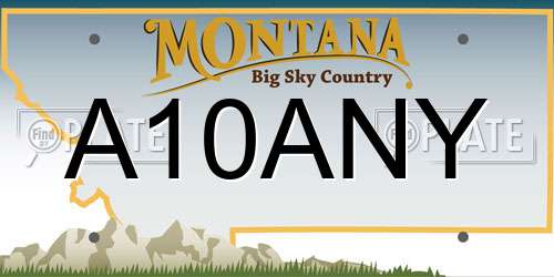 A10ANY Montana License Plate