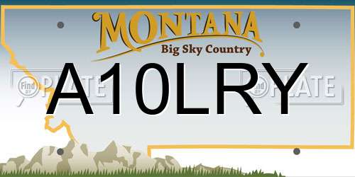 A10LRY Montana License Plate