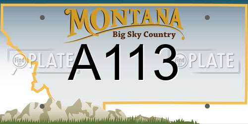 A113 Montana License Plate