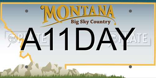 A11DAY Montana License Plate