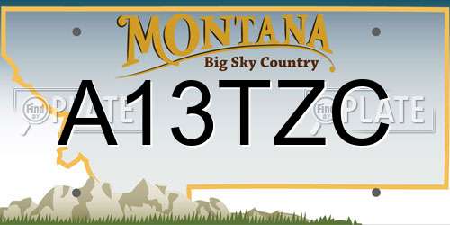 A13TZC Montana License Plate